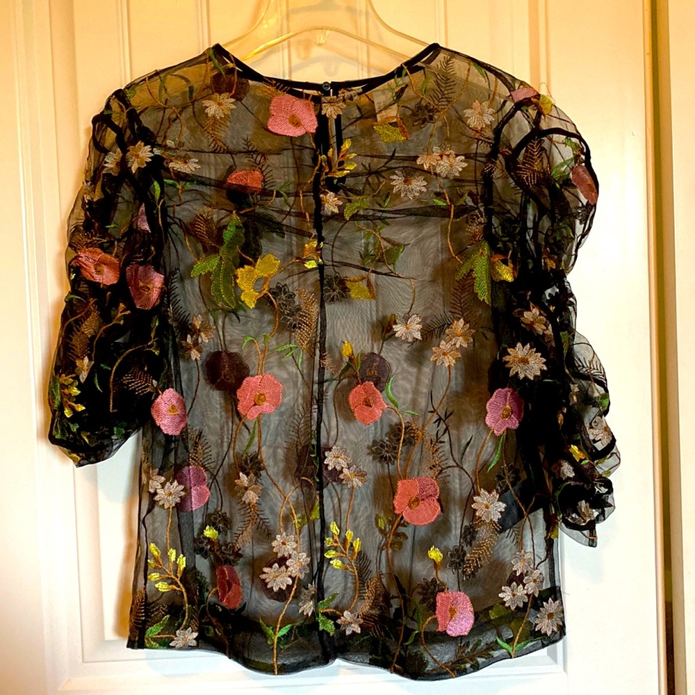 Sheer floral top